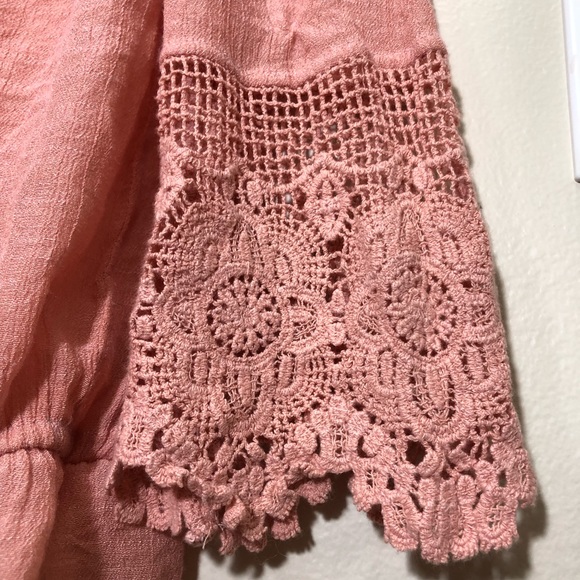 Pink orange see through off the shoulder top - Picture 4 of 7